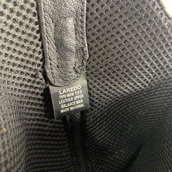 Laredo Mens Isaac 7910 Black Gray Leather Cowboy Western Boots SZ 7.5D FLAWS - Picture 7 of 8